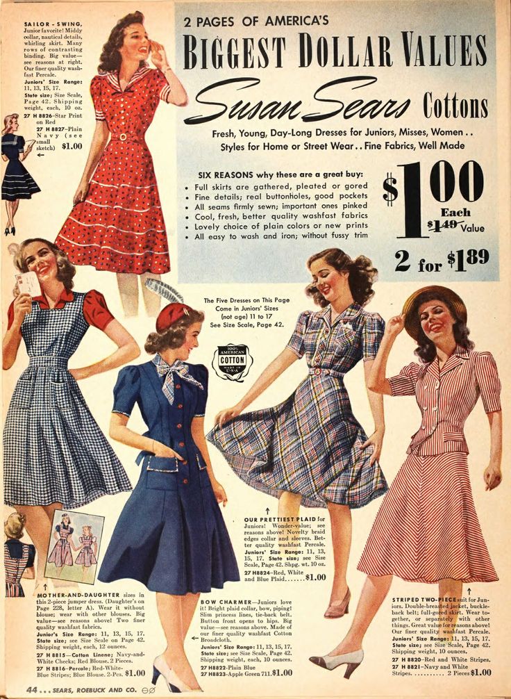 Vintage 1940's Printed Linen Dress