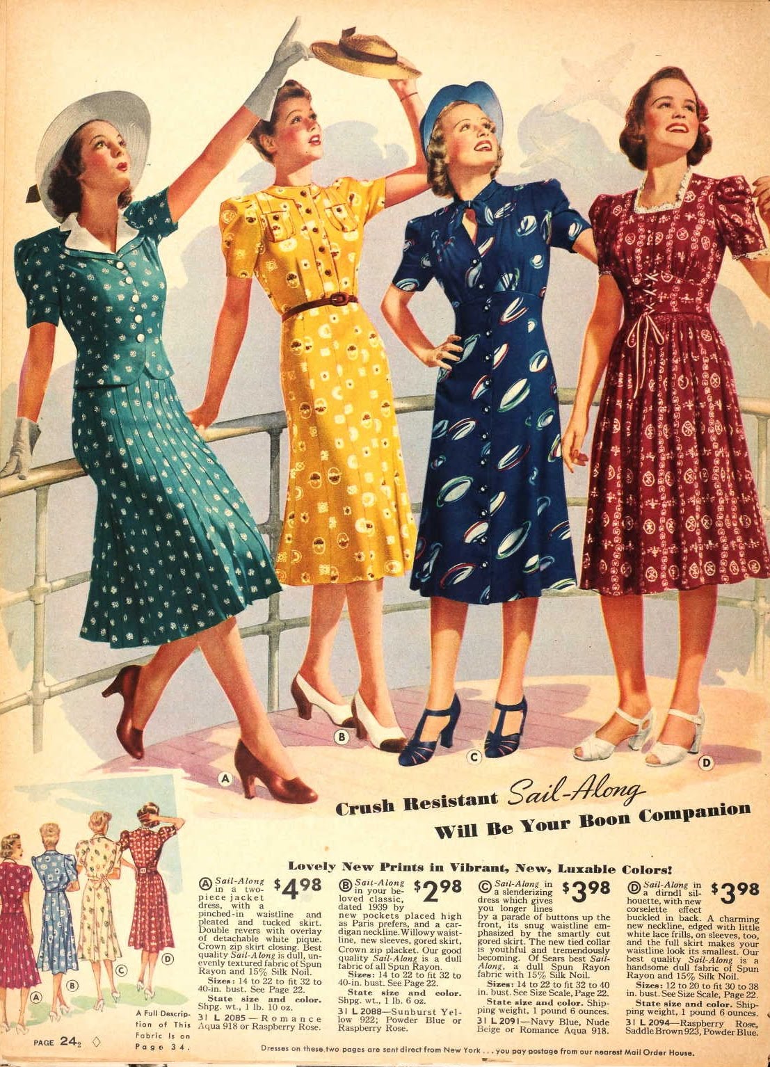 dress styles from the 40s