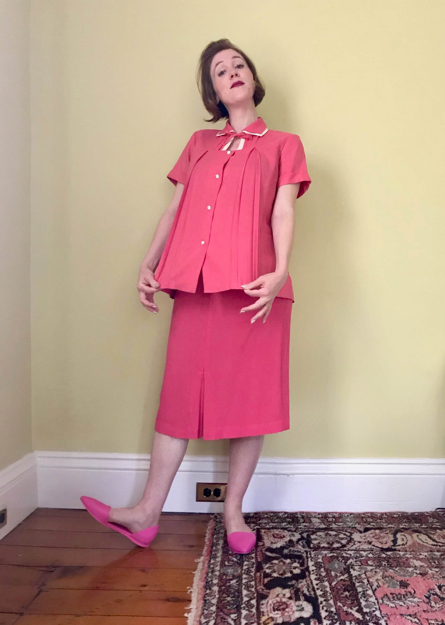 30s/40s Rayon/Cotton Ballet Pink Bralette — Rare Plus Size