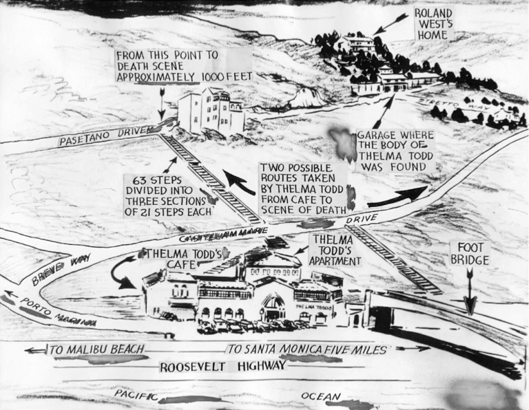 Map of Thelma Todd’s Residence and Cafe