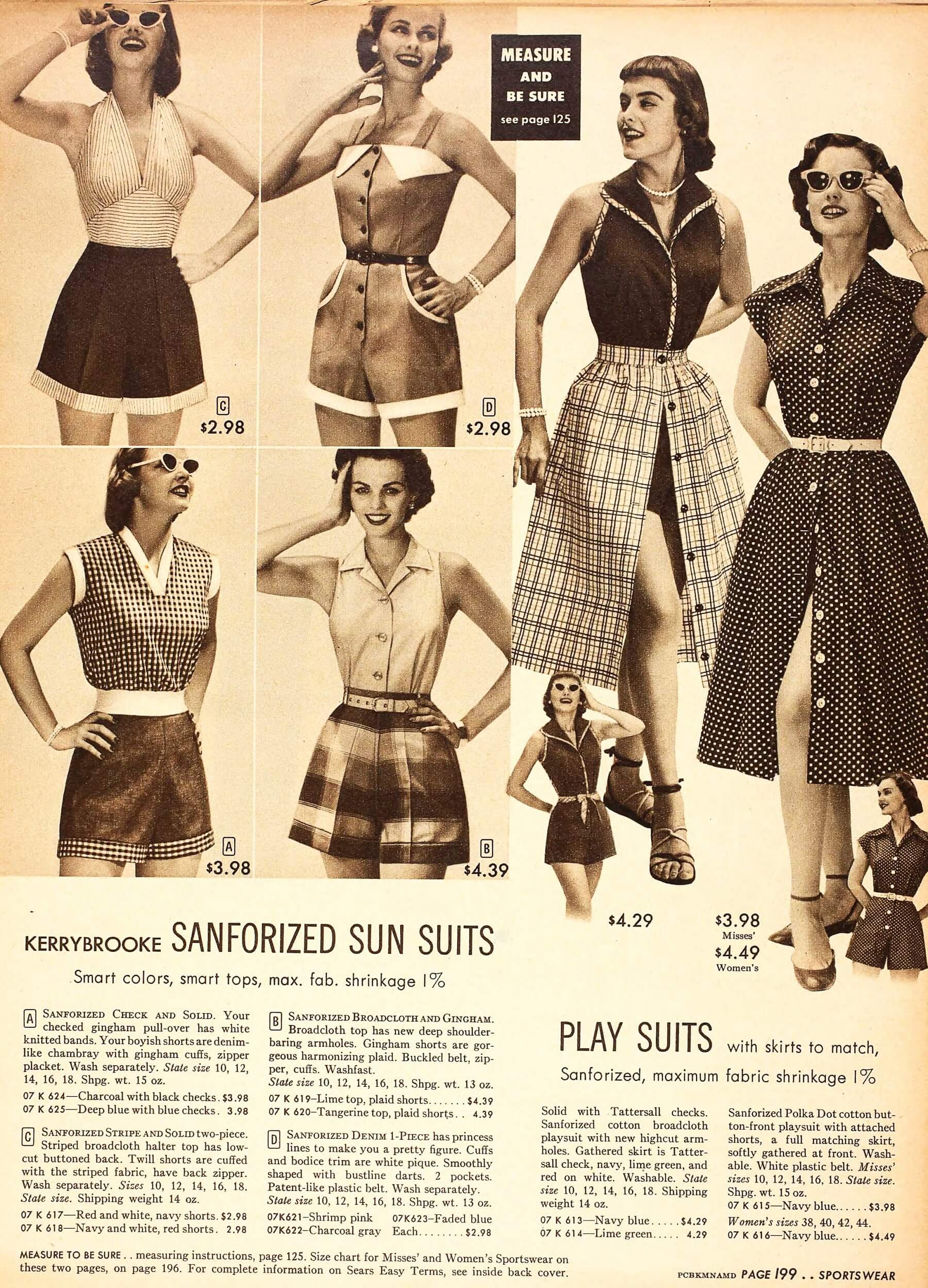 Vintage 4 Sewing Patterns Womens Sportswear Mid Century
